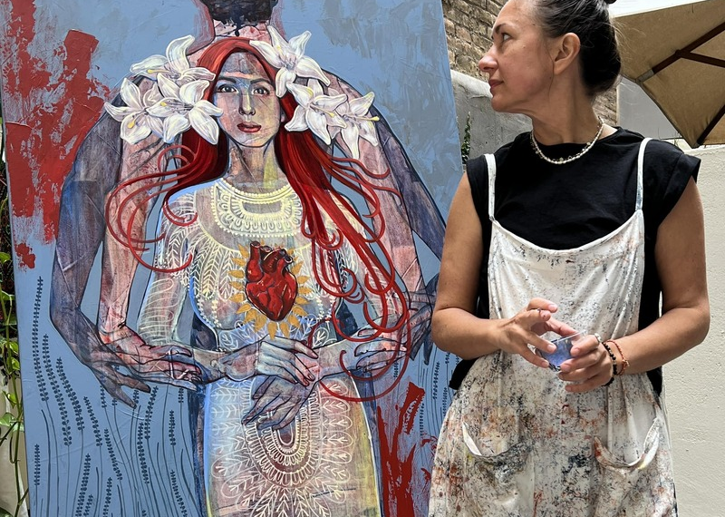 Українська Берегиня на муралі у Бангкоці: як мисткиня з Черкас розповідає світові правду про Україну