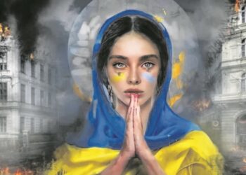 Зараз на нашій землі відбувається боротьба добра зі злом, боротьба проти гріховної темряви. Наш народ воює на боці світла, разом з Богом. Фотоколаж Віталія Захарчишена.