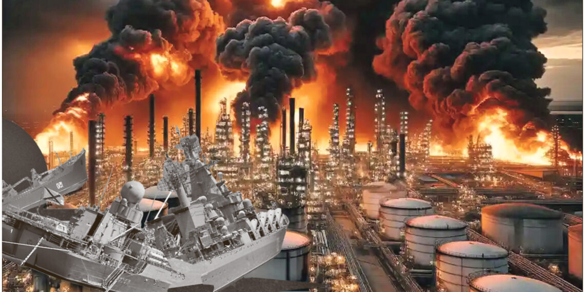 Завдяки виведенню з ладу багатьох російських нафтопереробних заводів нафтові потужності країни-агресорки скоротилися на 12 відсотків. Фотоколаж Віталія Захарчишена. Фотоколаж Віталія Захарчишена.